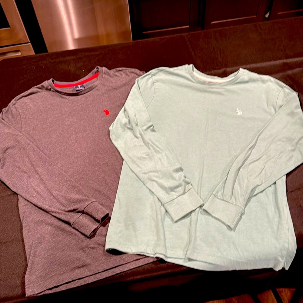 Two US Polo Assn. long sleeve t-shirts.